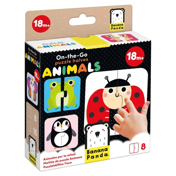 Primul meu puzzle, Banana Panda, On-The-Go, Animale, 16 piese