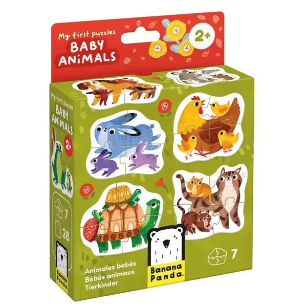 Primul meu puzzle, Banana Panda, Pui de animale, 28 piese