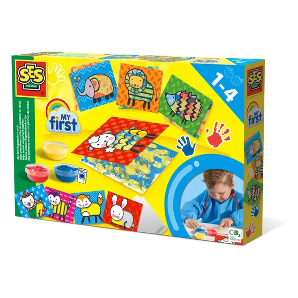 Primul meu set acuarele pentru degetele si carduri,1-4 ani