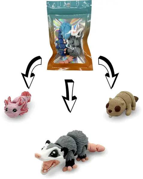 Print 3D de la 3D Morph Lab - Set mini oposum, gri, asortiment