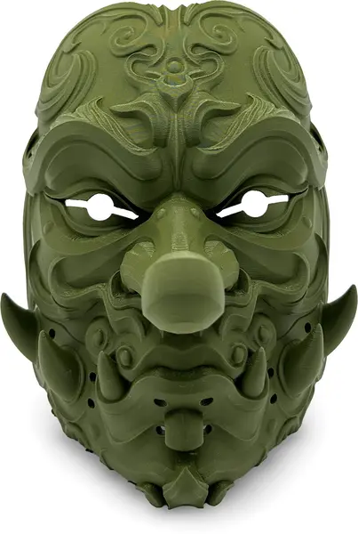 Print 3D de la 3D Morph Lab - Tengu, mască de față, verde închis