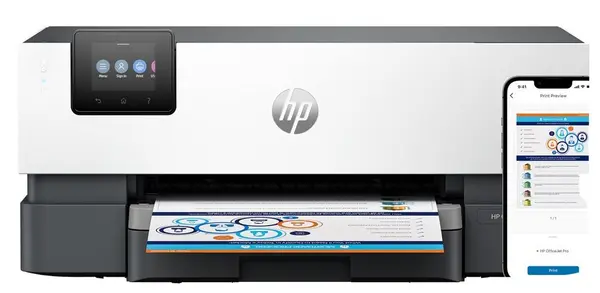 Printer HP - OfficeJet Pro 9110b, gri/alb