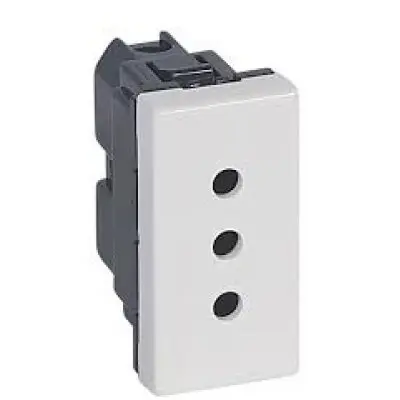 Priza 1 modul standard italian Legrand Mosaic 077510, alb