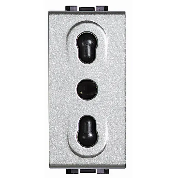 Priza 1 modul standard italian Living Light Bticino NT4180, argintiu