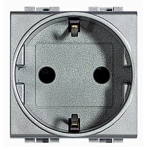 Priza 2 module 2P+T, 16A Living Light Bticino NT4141, argintiu