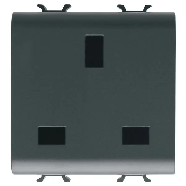 Priza 2M standard britanic Gewiss Chorus GW12296, negru satin