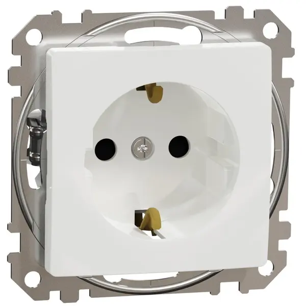 Priza 2P+E cu obturatoare Schneider Sedna Design SDD111021, alb