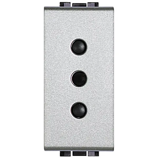 Priza 2p+T 10A standard italian Bticino Living Light NT4113, argintiu