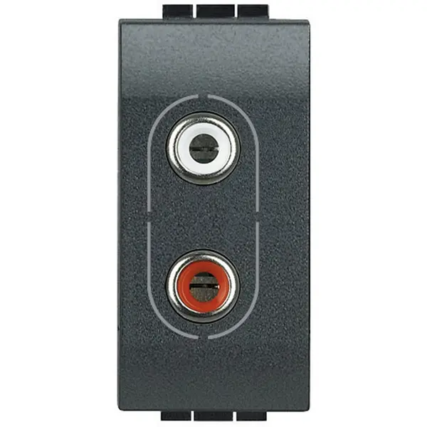 Priza audio 2xRCA 1 modul Bticino Living Light L4281, antracit