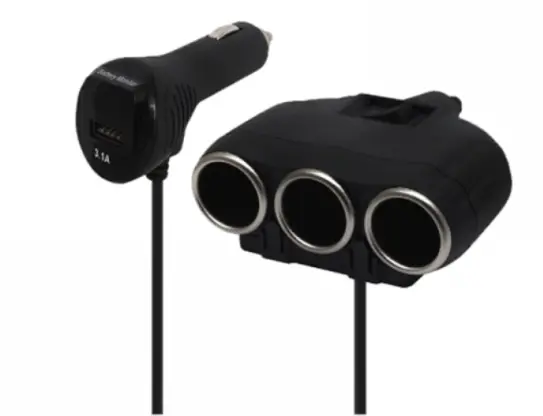 Priza auto 12V/24V Olesson 1634 cu 4 intrari 120W negru