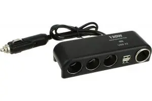 Priza auto 1525 Olesson 12V/24V cu 6 intrari 120W negru