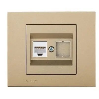 Priza Date (CAT6) ST Grano Met Ovivo OV00235, 10A, 250V, IP20, titan