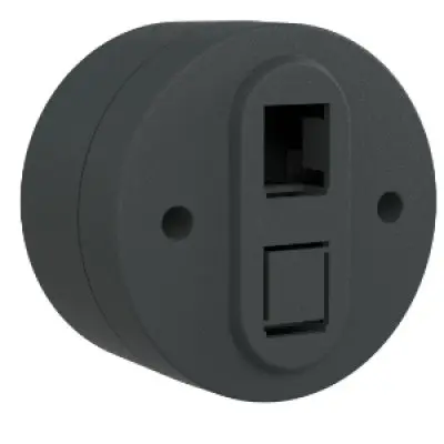Priza Date fara mufa PT xOne Ovivo OV00955, 10A, 250V, IP54, antracit