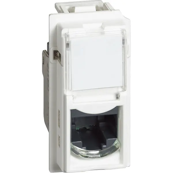 Priza date RJ45 1 modul fara unelte UTP cat5E Bticino Living Now KW4279C5E, alb