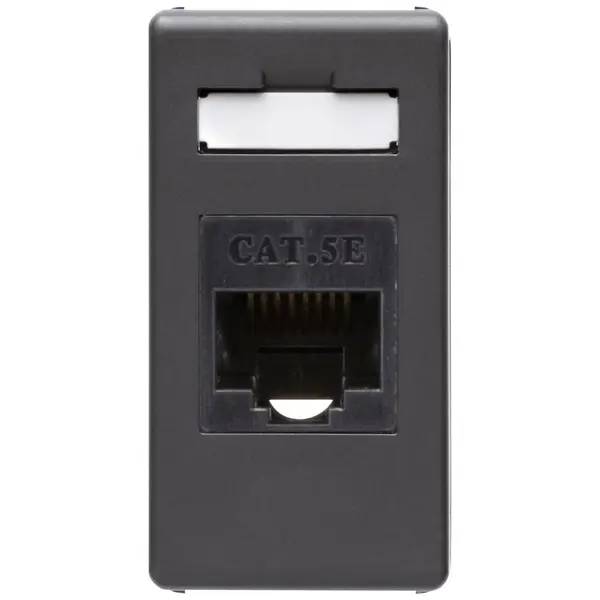 Priza date RJ45 Cat5e UTP 1 modul Gewiss System GW21271, negru