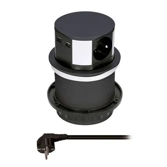 Priza de blat , pop-up Bloc de sertare SOLIGHT PP100USB-B