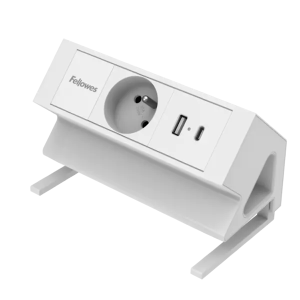Priză de încărcare Fellowes Filex Power pentru birou Tip F 1 slot negru/alb Priză de încărcare Fellowes Filex Power pentru birou Tip F 1 slot negru/alb alb