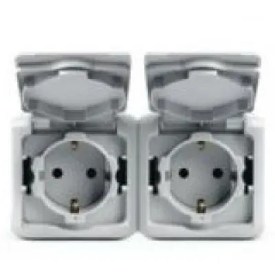Priza dubla aparenta cu capac 16A Forix Legrand 782374