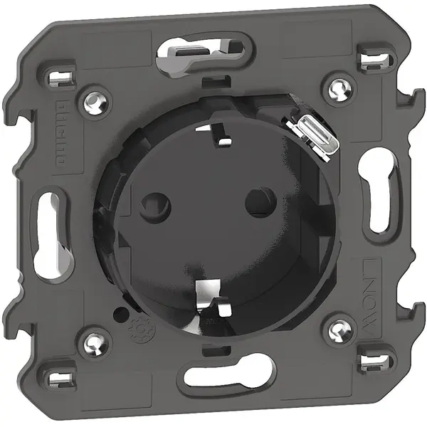 Priza electrica standard german, cu incarcator USB integrat Bticino Living Now KG4141USB, negru
