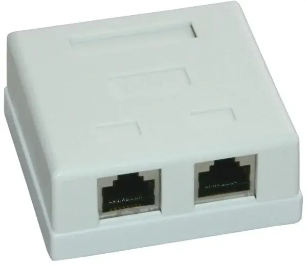 Priza FTP CAT6 dubla aplicata, EMTEX EMT-FTP6-2P-PT