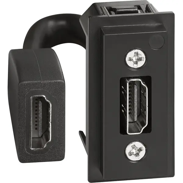 Priza HDMI 1.4 preconectat 1 modul Bticino Living Now K4284P, alb, negru, nisp