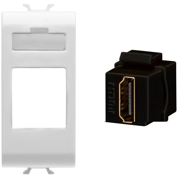 Priza HDMI 1 modul Gewiss Chorus GW10431 + GW38056, alb