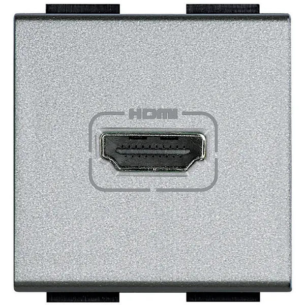 Priza HDMI 2 module Bticino Living Light NT4284, argintiu