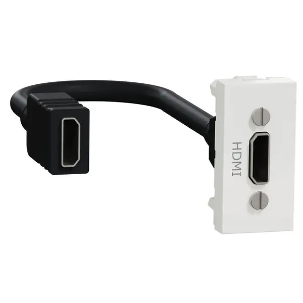 Priza HDMI precablata 1 modul Schneider Noua Unica NU343018, alb