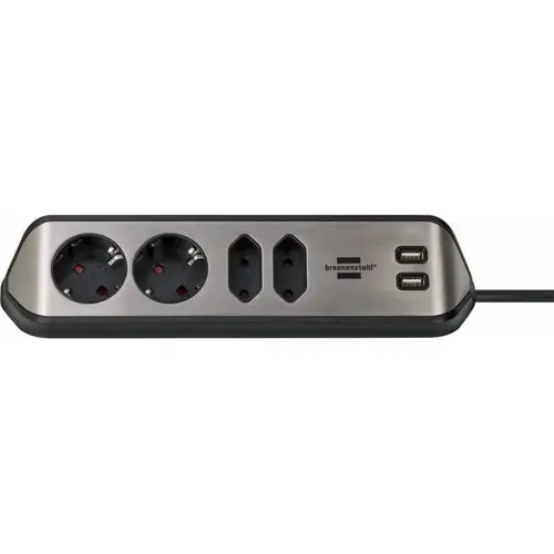 Priza multipla desktop, 4P, 2M, USB