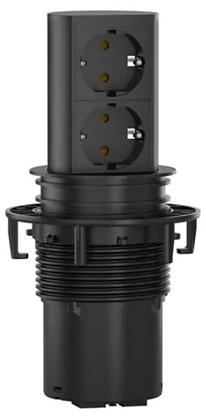 Priză pop-up Bachmann – ELEVATOR, 2x Schuko, 2 m, negru