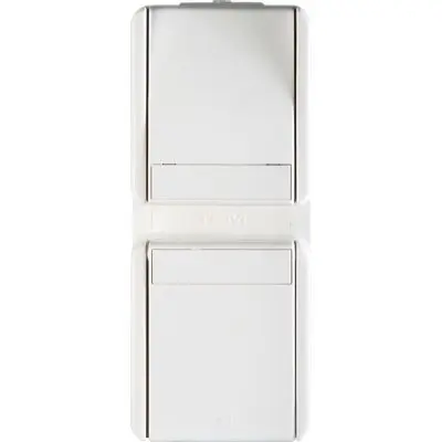Priza Sch+CapSc vert IP44alb, TEM Modul TEM-CF13PW-U