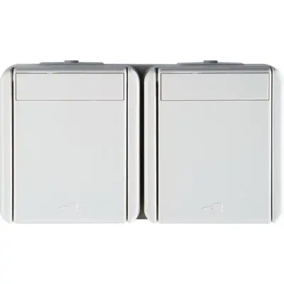 Priza Sch dubl oriz IP44 alb , TEM Modul TEM-CF14PW-U