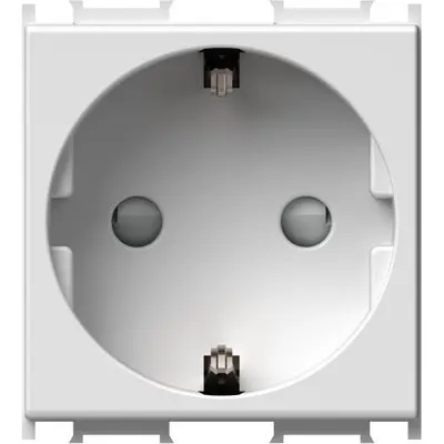 Priza schuko 1P 16A ST IP20 2 module TEM-VM10PW-B, alb