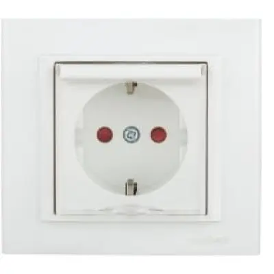 Priza Schuko Prot Copii Capac ST Mina Ovivo OV00439, 10A, 250V, IP20, Natural alb