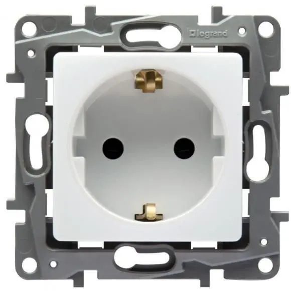 Priza simpla alba cu protectie pentru copii Legrand Niloe 764529