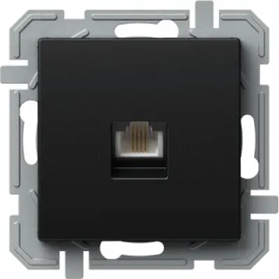 PRIZA SIMPLA, TEL KS RJ11 6/4, NEGRU, TEM Modul TEM-KQ36BKXO-U