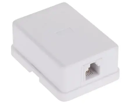 Priza simpla telefon, 1 port RJ11, 6P4C, alba, Safer TEL0019