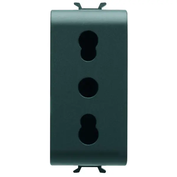 Priza standard italian 1 modul Gewiss Chorus GW12203, negru satin