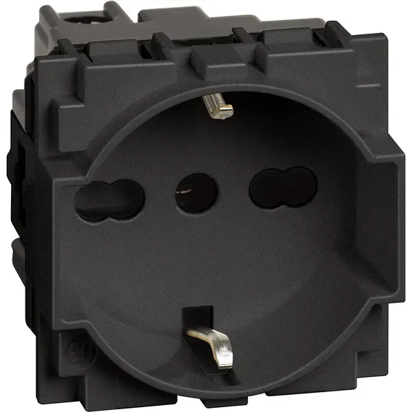 Priza standard italian/german 2 module Bticino Living Now KG4140A16, negru