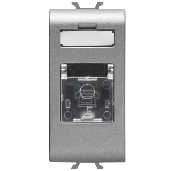 Priza telefon RJ11 1 modul Gewiss Chorus GW14401, titan