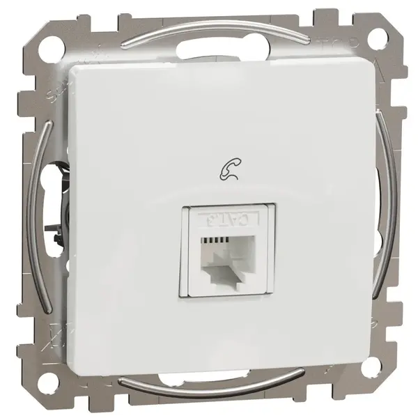 Priza telefon RJ11, Schneider, SDD111491, Sedna Design, alb