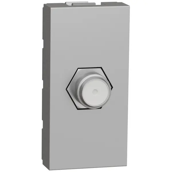 Priza TV cablu coaxial 1 modul tip F Schneider Noua Unica NU346830, aluminiu