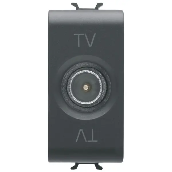 Priza tv de trecere 1 modul Gewiss Chorus GW12362,negru satin