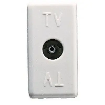 Priza tv de trecere 1 modul Gewiss System GW20229, alb