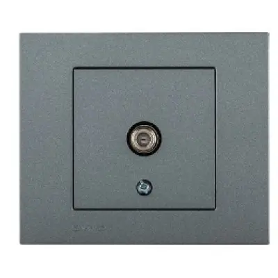 Priza TV de Trecere ST Grano Met Ovivo OV00188, 10A, 250V, IP20, fumuriu