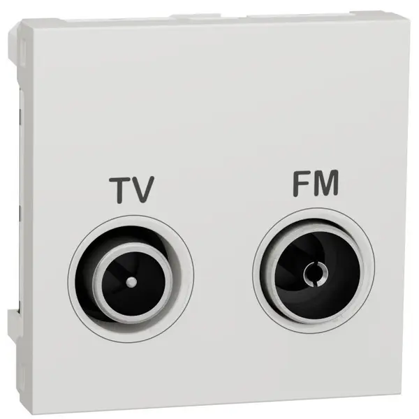 Priza TV/FM intermediara 2 module Schneider Noua Unica NU345318, alb