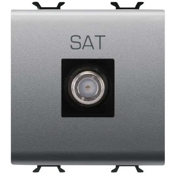 Priza tv/sat directa 2 module Gewiss Chorus GW14377, titan