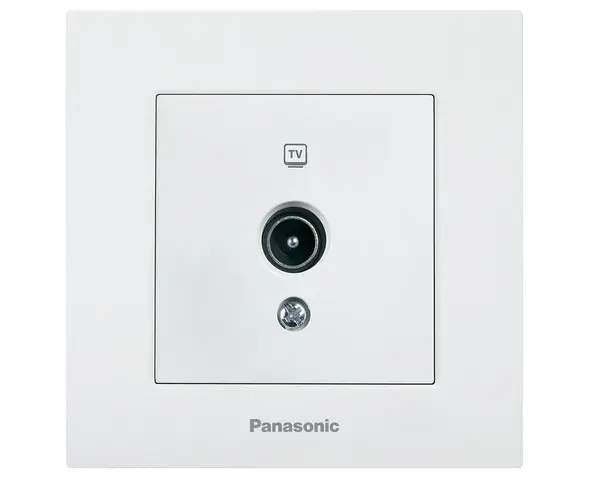 Priza TV trecere, montaj incastrat, alb, protectie unde radio, Karre Plus Panasonic P-KPTV.T