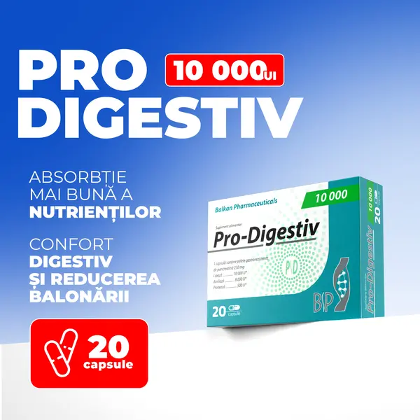 Pro Digestiv 10000, 250mg, 20 caps.