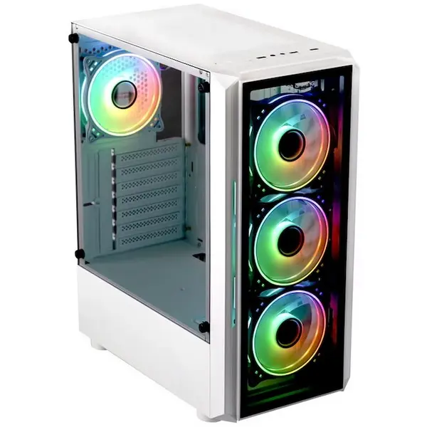 PRO GAMING Carcasa PRO GAMING BASTION ARGB, Mid Tower, Alb